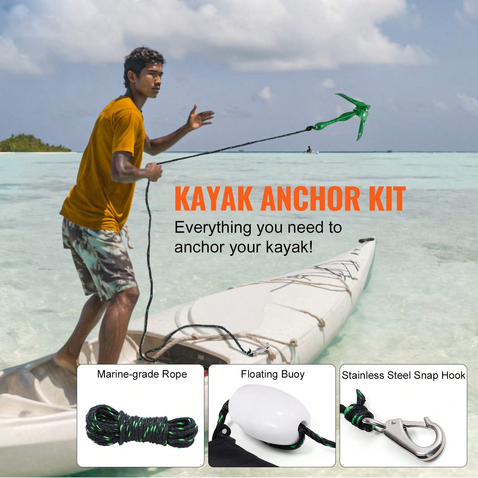 Комплект якоря с крюком: якорь – обзор и цена Boat Anchor Kit Galvanized