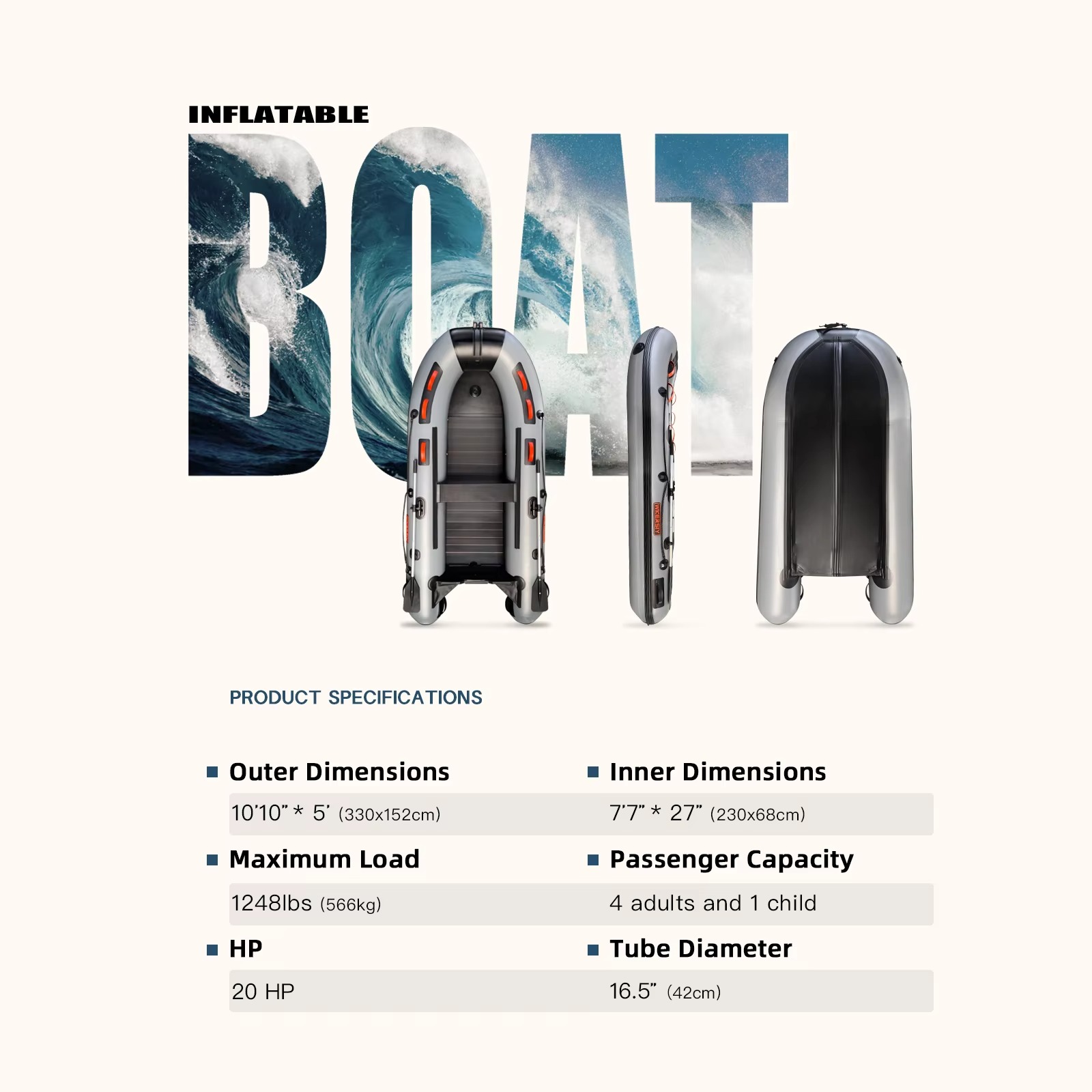 Надувная лодка из алюминиевого – обзор и цена Inflatable Boat 3.3M Pvc