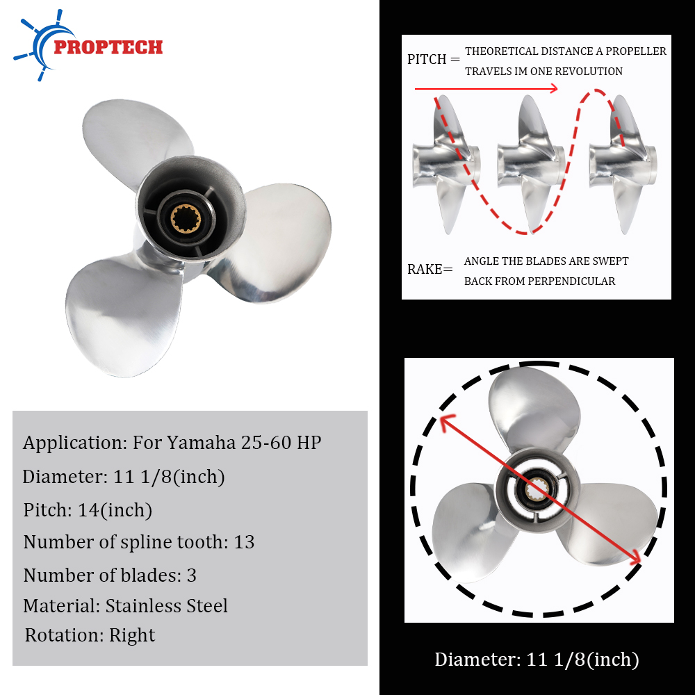 Лодочный гребной винт 11 1/8x1 – обзор и цена Outboard Motor Propeller Stainless