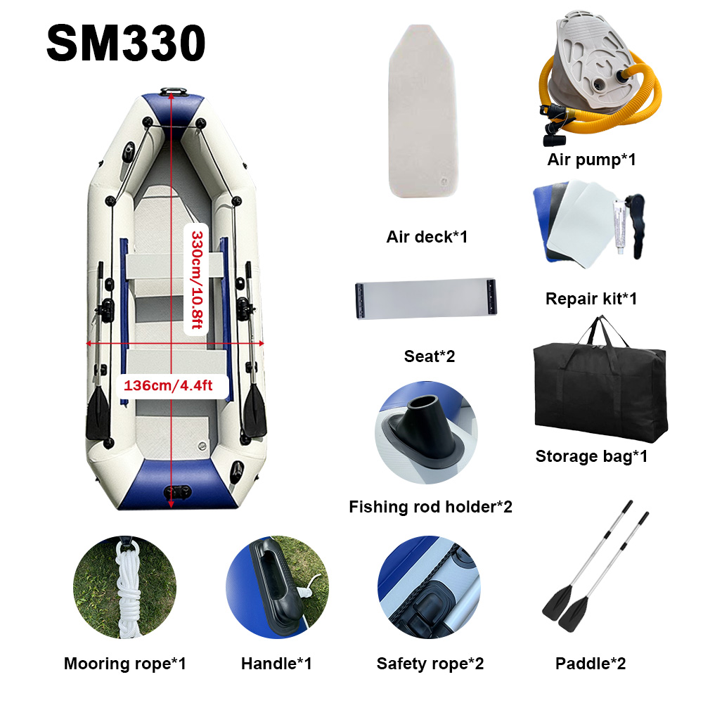Надувная лодка ПВХ для гребли, – обзор и цена Inflatable Boat 3.3M Pvc