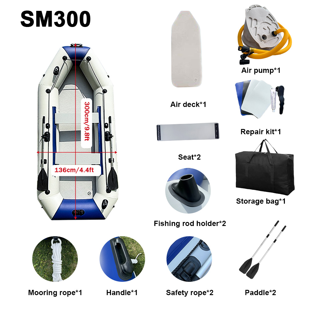 Надувная лодка ПВХ для гребли, – обзор и цена Inflatable Boat 3.3M Pvc