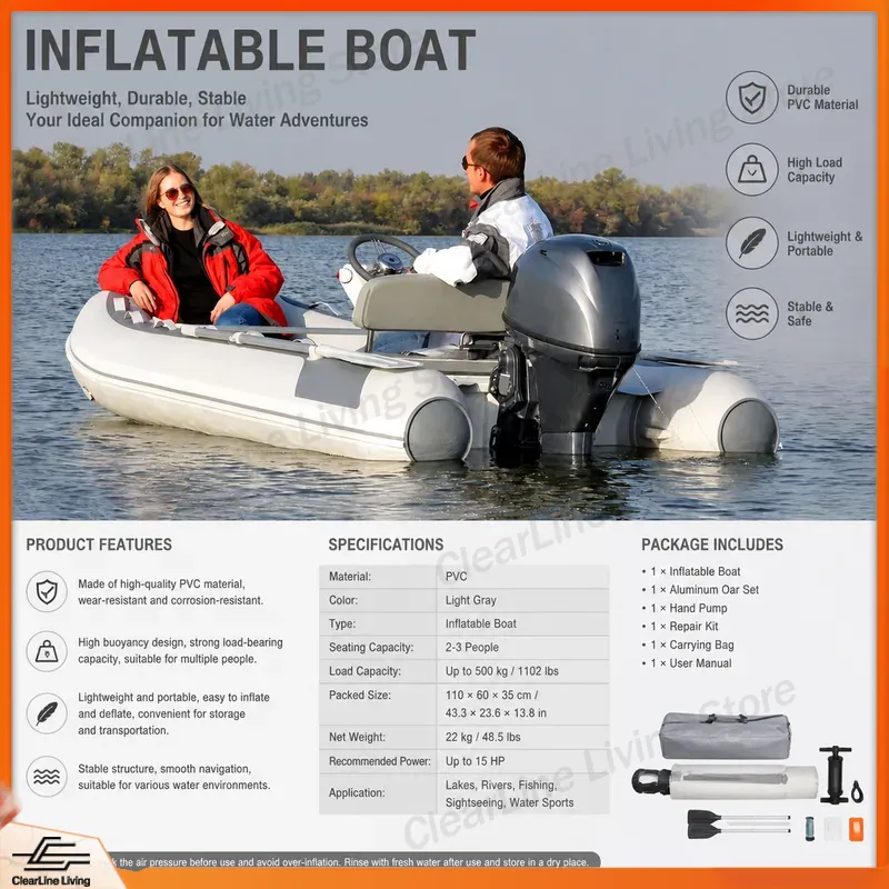 Надувная лодка 3M/3.3M с мини- – обзор и цена Inflatable Boat 3.3M Pvc